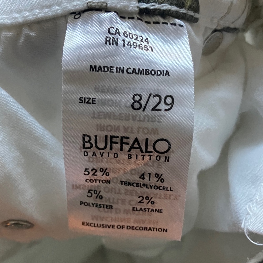 Buffalo David Bitton Leaf Print Pants - White and Green - Picture 9 of 9